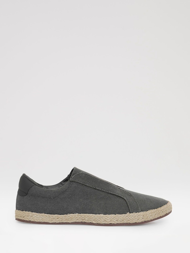 Γκρι - Threadbare Cotton Canvas Slip On Espadrilles - Εικόνα 1 από 4