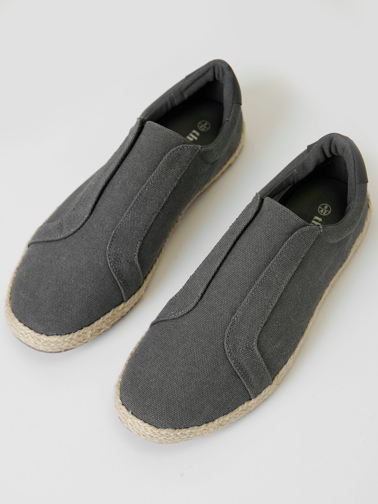 Γκρι - Threadbare Cotton Canvas Slip On Espadrilles - Εικόνα 4 από 4