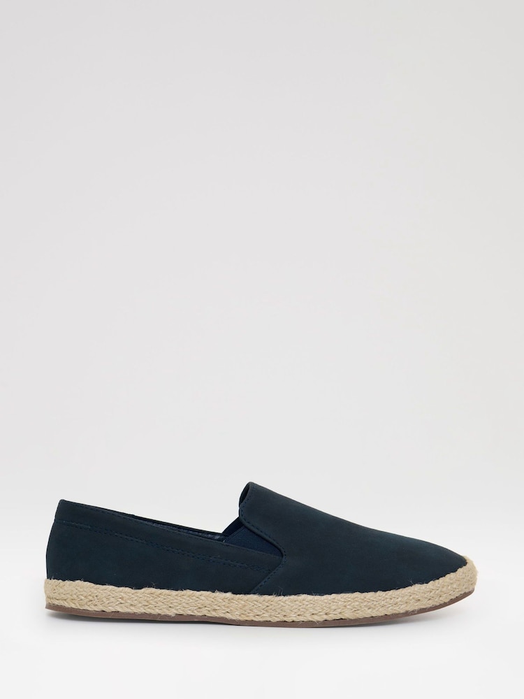 Threadbare Blue Faux Suede Slip On Espadrilles - Image 1 of 4