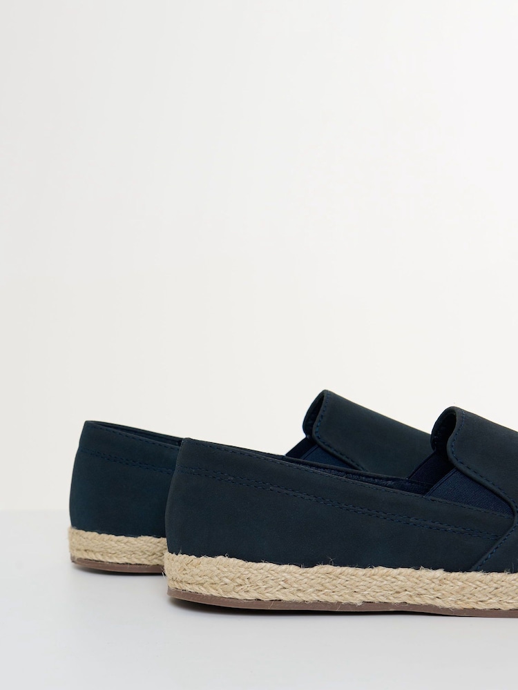Threadbare Blue Faux Suede Slip On Espadrilles - Image 2 of 4