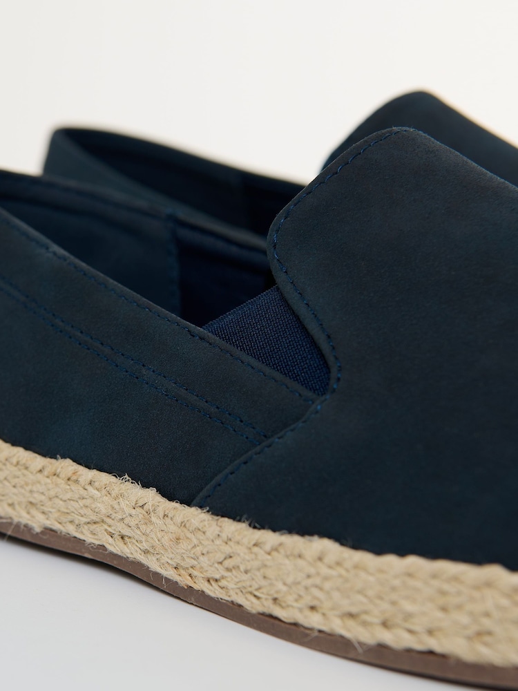 Threadbare Blue Faux Suede Slip On Espadrilles - Image 4 of 4