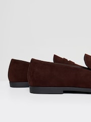 Threadbare Brown Faux Suede Penny Loafers - Image 3 of 4