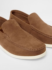 Threadbare Brown Faux Suede Slip On Loafers - Image 3 of 4