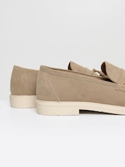Threadbare Beige Faux Suede Tassel Loafers - Image 3 of 4