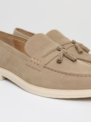 Threadbare Beige Faux Suede Tassel Loafers - Image 4 of 4