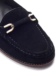 Moda in Pelle Black Emella Smart Snaffle Trim Loafers - Image 4 of 4