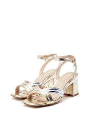 Moda in Pelle Gold Madelia Block Heel Strappy Sandals - Image 2 of 4