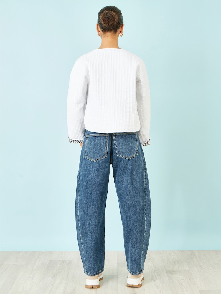 Yumi White Cropped Reversible Cotton Quilted Jacket - Image 4 of 4