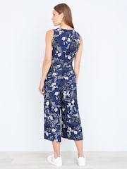 Yumi Blue Leaf Culotte Jumpsuit - Image 3 of 5