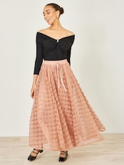 Yumi Pink Spot And Rose Tulle Skirt - Image 3 of 4