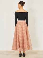 Yumi Pink Spot And Rose Tulle Skirt - Image 4 of 4