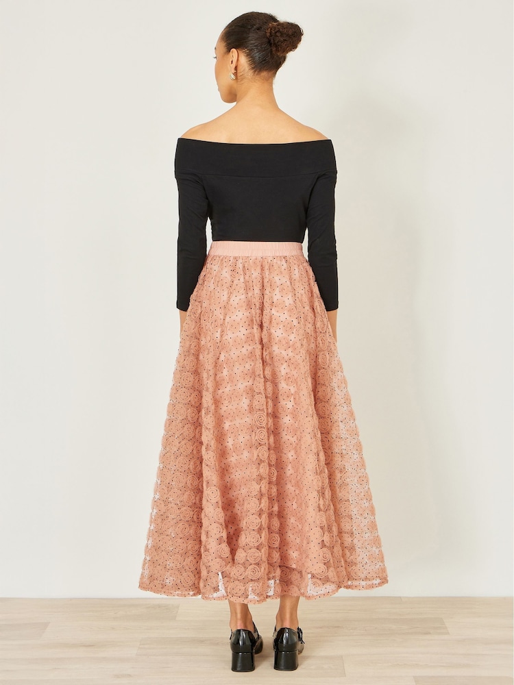 Yumi Pink Spot And Rose Tulle Skirt - Image 4 of 4 Yumi Pink Spot And Rose Tulle Skirt - Image 4 of 4