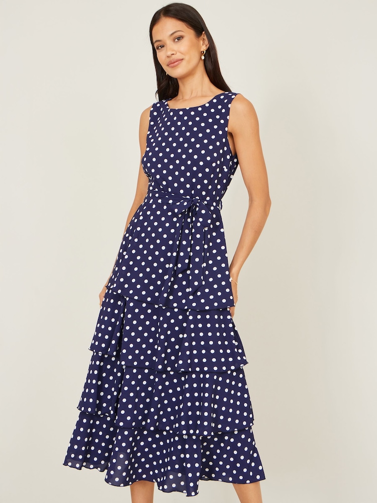 Yumi Spot Tiered Midi Dress - Εικόνα 1 από 5