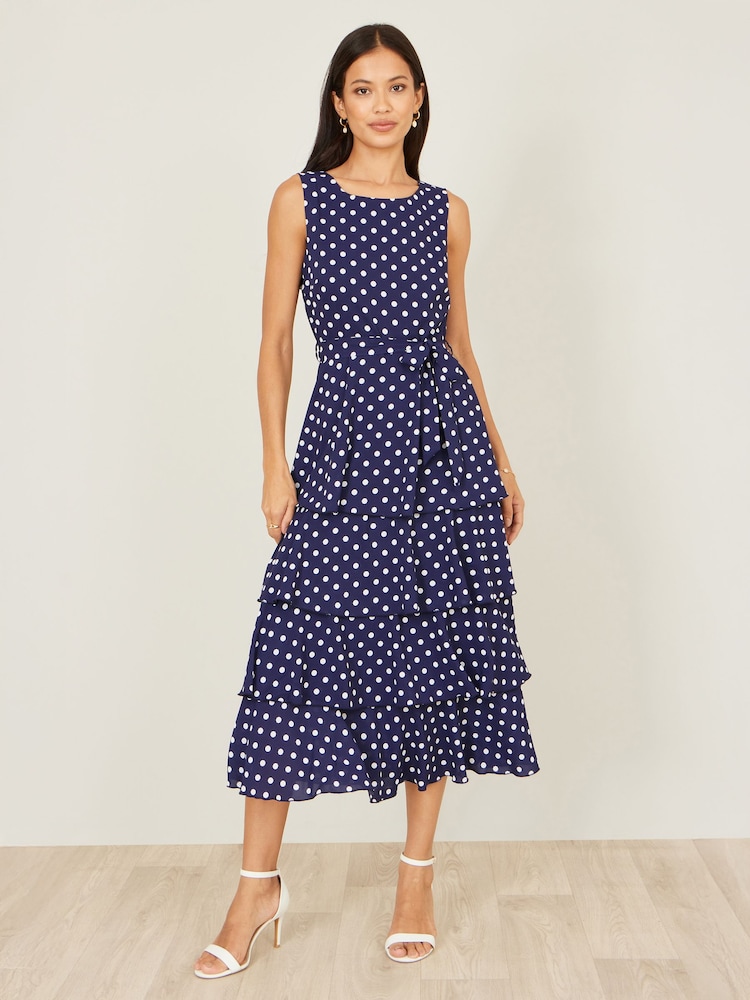 Yumi Spot Tiered Midi Dress - Εικόνα 2 από 5