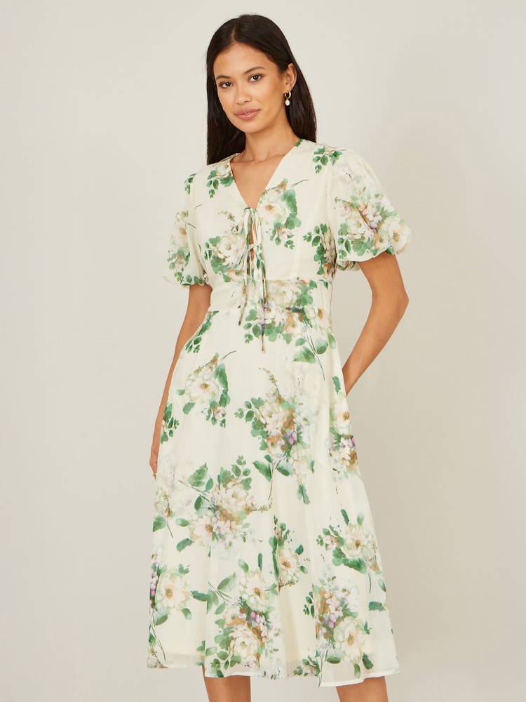 كريم - فستان نهاري مورد من Yumi مع أربطة أمامية - Image 1 of 4