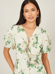 كريم - فستان نهاري مورد من Yumi مع أربطة أمامية - Image 3 of 4