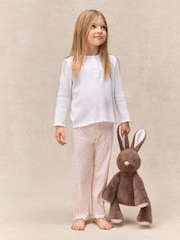 The White Company Cotton Blend Rib Megan Floral Relaxed Fit Pyjamas - صورة 1 من 5