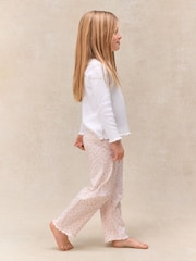 The White Company Cotton Blend Rib Megan Floral Relaxed Fit Pyjamas - صورة 3 من 5