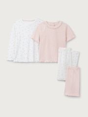 The White Company Cotton Blend Ember Floral & Pointelle Relaxed Pyjamas Set Of 2 - صورة 5 من 6