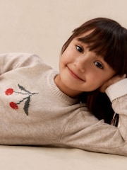 The White Company Natural Cotton Blend Cherry Jumper - Image 1 of 5