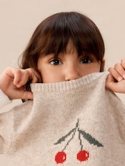 The White Company Natural Cotton Blend Cherry Jumper - Image 2 of 5