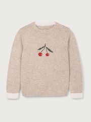 The White Company Natural Cotton Blend Cherry Jumper - Image 5 of 5
