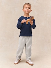 The White Company White Cotton Blend Henley Top & Cord Trousers Set - Image 3 of 5