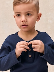 The White Company White Cotton Blend Henley Top & Cord Trousers Set - Image 5 of 5