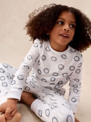 The White Company Blue Cotton Blend Lion Print Slim Fit Pyjamas - Image 3 of 4