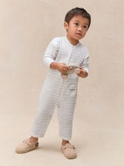 The White Company White Cotton Stripe Romper - Image 1 of 5