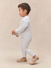 The White Company White Cotton Stripe Romper - Image 4 of 5