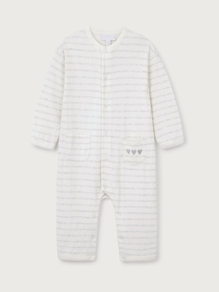 The White Company White Cotton Stripe Romper - Image 5 of 5