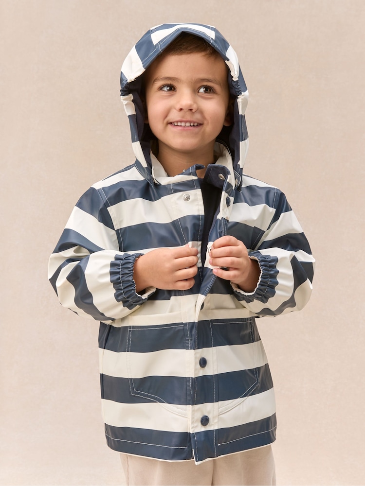 The White Company White Bold Stripe Raincoat - Image 1 of 5 The White Company White Bold Stripe Raincoat - Image 1 of 5