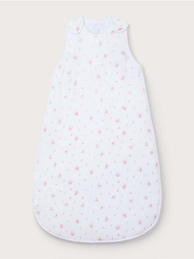 The White Company Pink Double Cotton Blend Minnie Floral Print Sleeping 2.5 Tog Bag - Image 1 of 2
