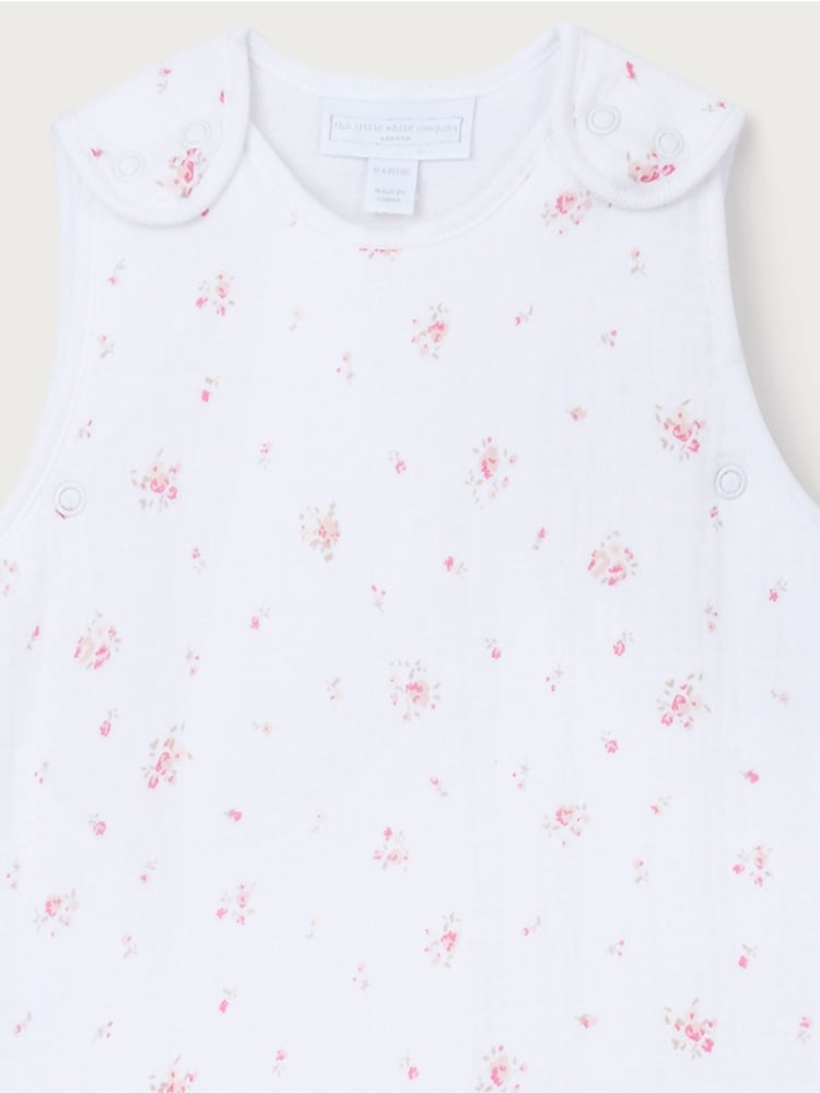 The White Company Pink Double Cotton Blend Minnie Floral Print Sleeping 2.5 Tog Bag - Image 2 of 2
