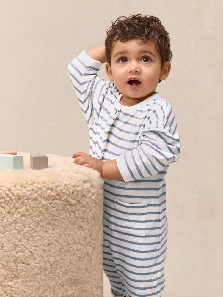 The White Company White Baby Cotton Sail Away Romper - Image 1 of 5