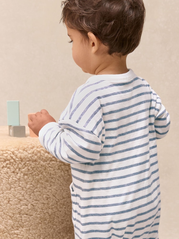 The White Company White Baby Cotton Sail Away Romper - Image 2 of 5