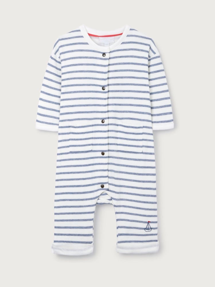 The White Company White Baby Cotton Sail Away Romper - Image 5 of 5