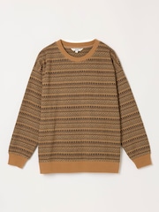 FatFace Brown Textured Fairilse Sparkle Crew Sweat - Image 6 of 6
