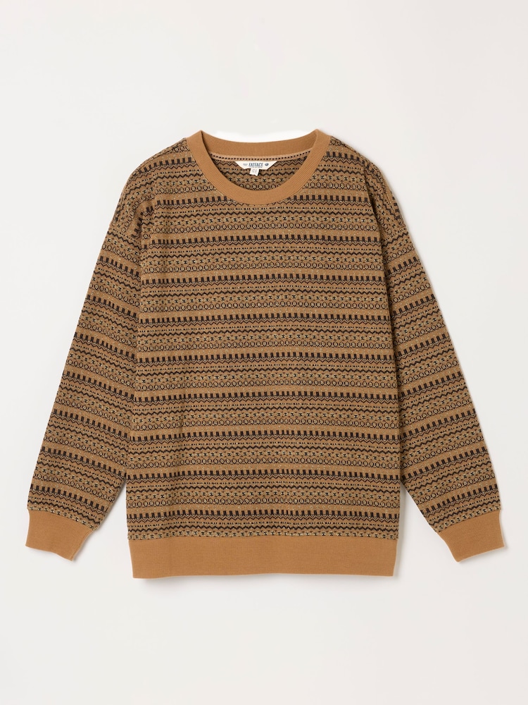 FatFace Brown Textured Fairilse Sparkle Crew Sweat - Image 6 of 6 FatFace Brown Textured Fairilse Sparkle Crew Sweat - Image 6 of 6