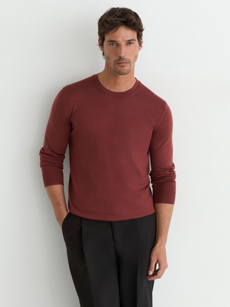 Reiss Rooibos Red Wessex Jumper - Image 1 of 6 Reiss Rooibos Red Wessex Jumper - Image 1 of 6
