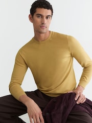 Reiss Yellow Wessex Merino Wool Crew-Neck Jumper - Image 1 of 6