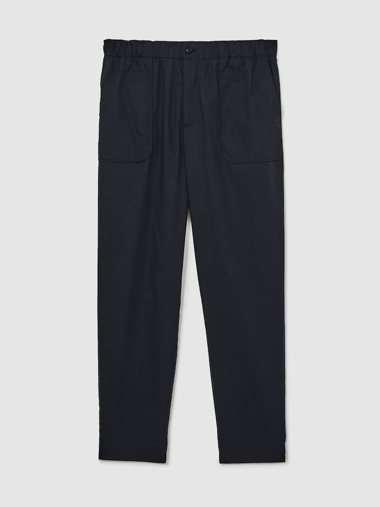 Marina de guerra - Pantalones Reiss Snap de mezcla de algodón ligeros y corte ajustado. - Imagen 2 de 6 Marina de guerra - Pantalones Reiss Snap de mezcla de algodón ligeros y corte ajustado. - Imagen 2 de 6