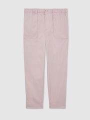 Rosa - Pantalones Reiss Snap de mezcla de algodón ligeros y corte ajustado. - Imagen 2 de 6