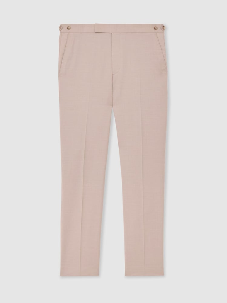 Reiss Dusty Pink United Wool Suit Tailored-Fit Trousers - Image 2 of 6