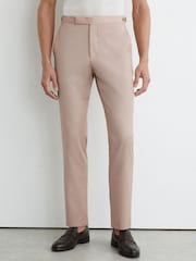 Reiss Dusty Pink United Wool Suit Tailored-Fit Trousers - Image 3 of 6