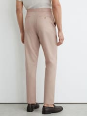 Reiss Dusty Pink United Wool Suit Tailored-Fit Trousers - Image 5 of 6