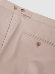 Reiss Dusty Pink United Wool Suit Tailored-Fit Trousers - Image 6 of 6