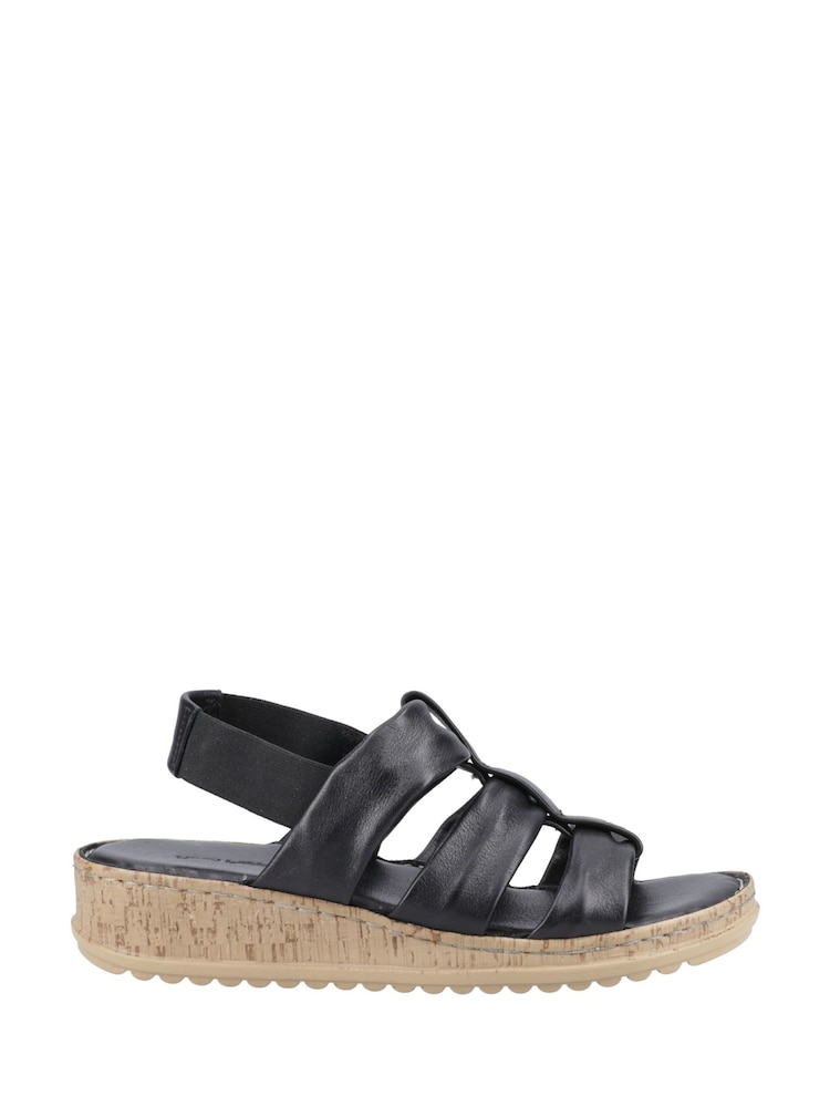 Hush Puppies Black Eden Wide Fit Sandal - Image 1 of 5