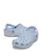 Crocs Blue Adult Classic Marbled Clogs - Image 4 of 6